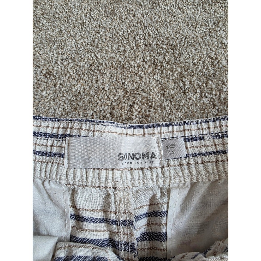 Sonoma Shorts Womens Size Large Linen Blend Shorts‎ Drawstring Elastic Waist - Picture 3 of 4